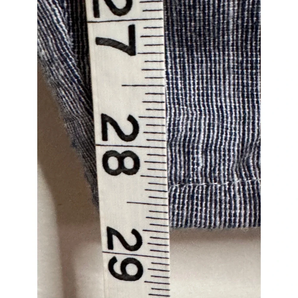 NWT Fenini Tunic Women L‎ Blue Sleeveless Button Front Tie Back Lagenlook Linen